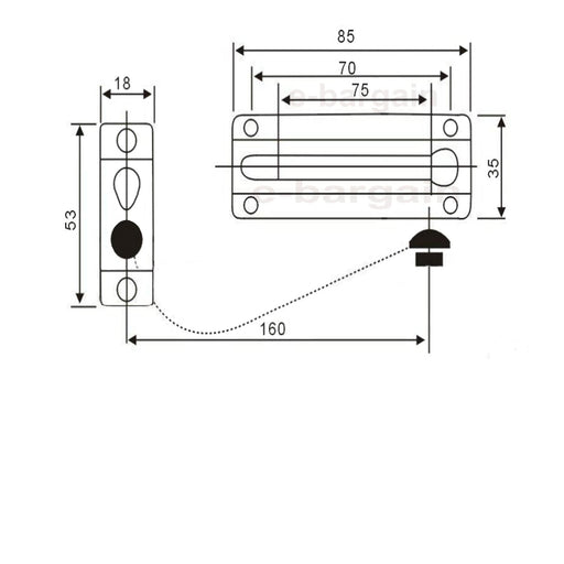  View of the brass front door chain restrictor lock latch slide catch, offering extra security and safety