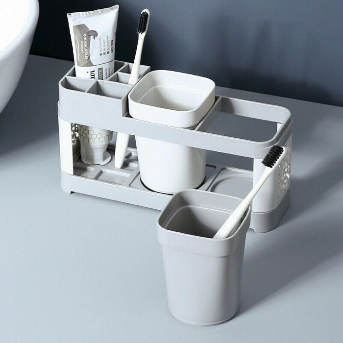  Close-up of the toothbrush holder made from high-quality PP material, ensuring sturdiness and durability