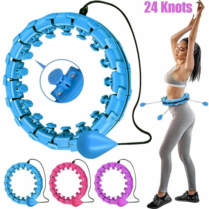 24 Knots Hula Hoop Smart Thin Weighted Adult Waist Fitness Hoola Loss Knobs - Image 1