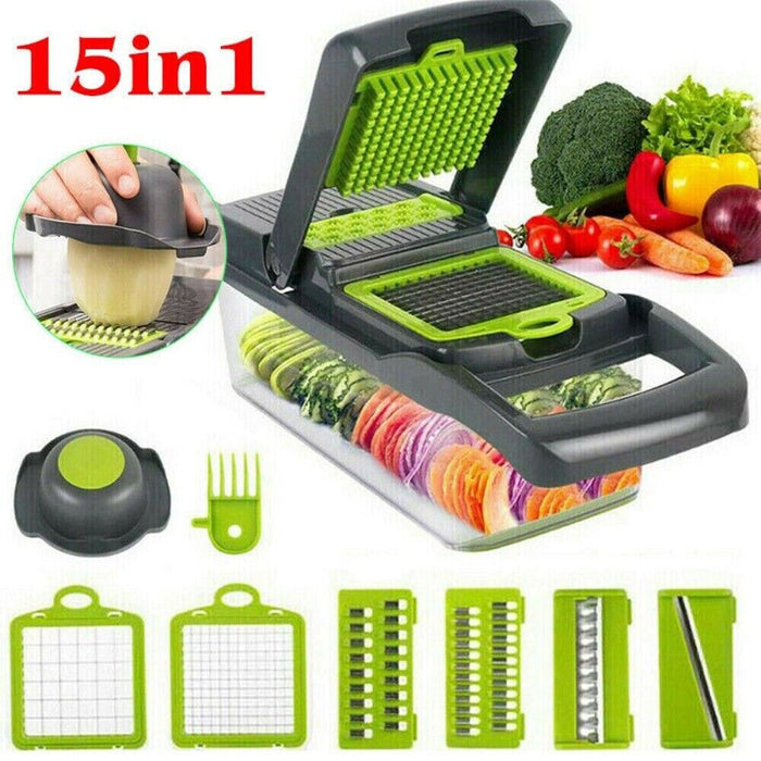 15 in 1 Kitchen Food Vegetable Slicer Salad Fruit Peeler Cutter Dicer Chopper - Image 1