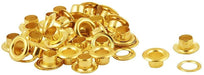 MAXPERKX 100pcs 10mm Brass-Plated Eyelets Grommets Washers for Rapid Repair Leathercrafts Bag