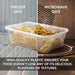 MAXPERKX 50 pcs Food Containers+Lids Rectangle Takeaway Microwave Safe Storage Boxes