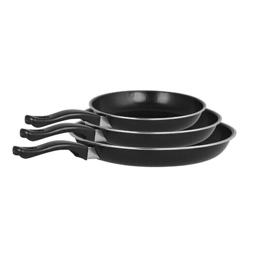 MAXPERKX 3pcs Frying Pan Kitchen Non Stick Cast Iron Fry Barbecue Grill BBQ Cookware Set