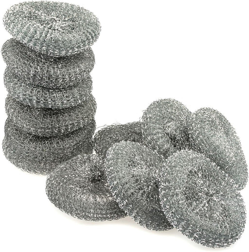 MAXPERKX 10pcs Galvanized Metal Scourer 30g Kitchen Washing Cleaning Steel Wire Pad Scrub