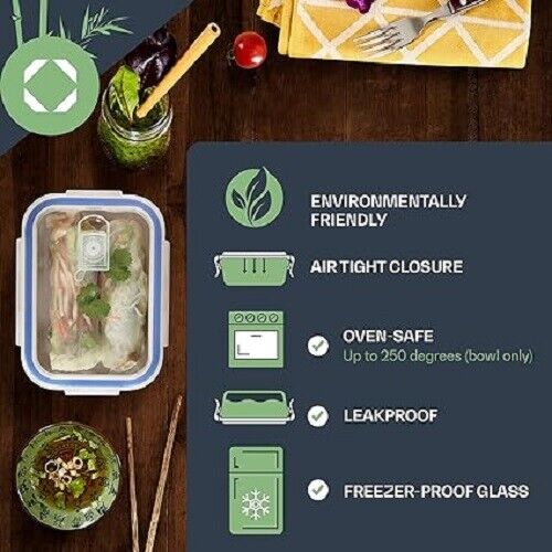 MAXPERKX 3pcs Rectangular Leakproof Food Storage Containers Clip Lock Seal 500/900/1500ml Set