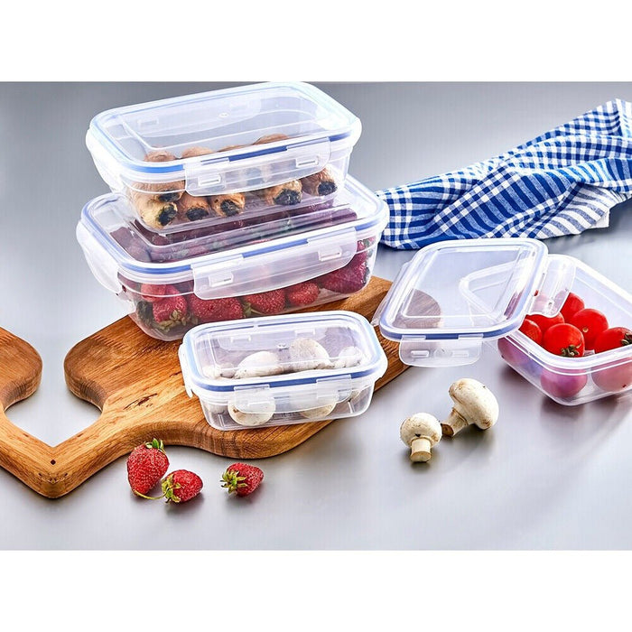 MAXPERKX 3pcs Rectangular Leakproof Food Storage Containers Clip Lock Seal 500/900/1500ml Set