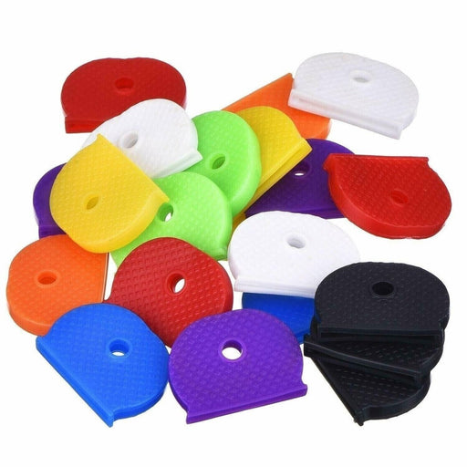 APXB 100pcs Assorted Colour Soft Silicone Key Cap Keys Covers Keyring Tags Identifier - Image 2