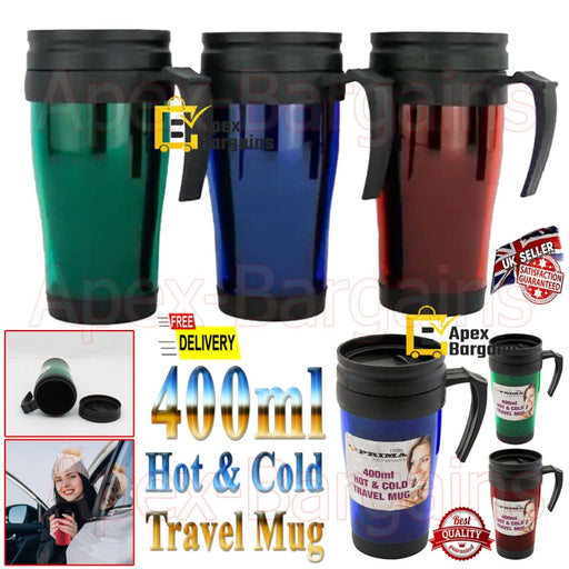 MAXPERKX Thermos Flask Travel Mug - Insulated Cold & Hot Tea Coffee Drink Thermal Cup - 400ml - Image 1