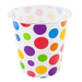 Round Polka Dot Paper Waste Dust Bin - Office, Home, Bathroom, Kitchen