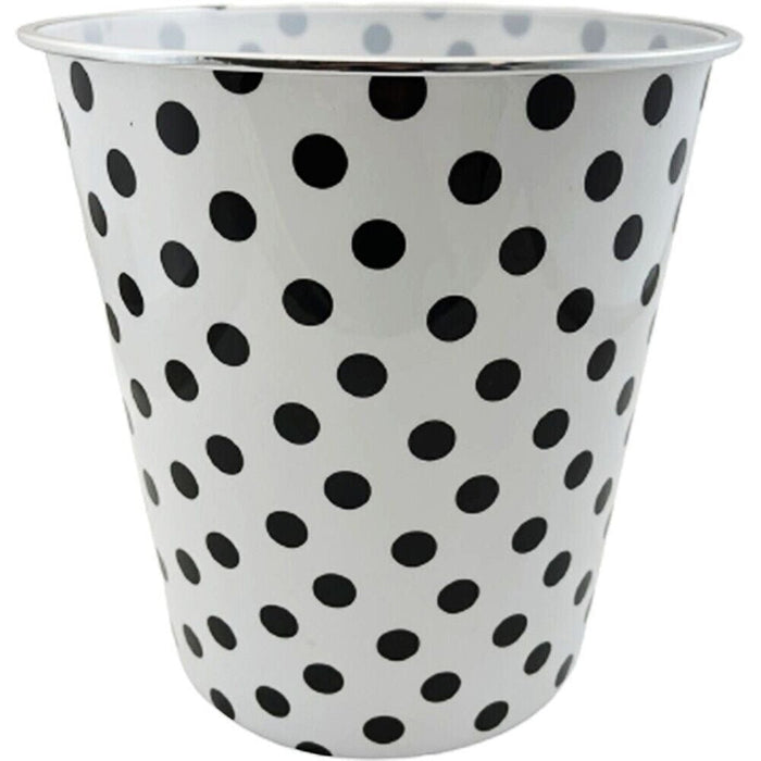 Round Polka Dot Paper Waste Dust Bin - Office, Home, Bathroom, Kitchen