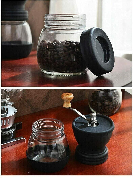 Front view of adjustable portable coffee bean grinder