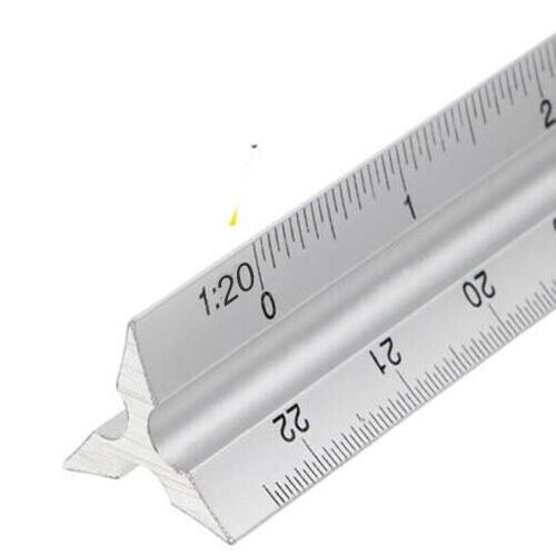  Aluminum alloy triangular ruler with marked scales for architects and engineers