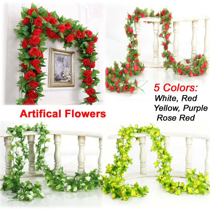  Red artificial flower vine with 40 heads for home decor and events