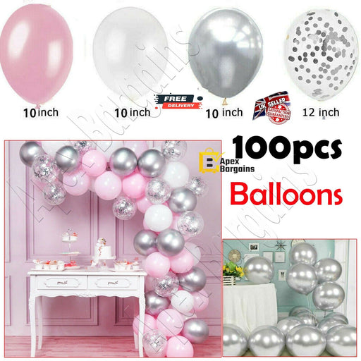 Balloon garland decoration for birthday, wedding, and party in pink and silver