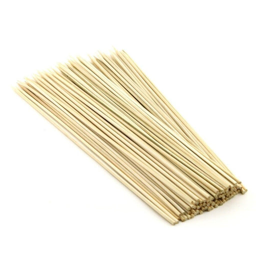  Image showing the bamboo skewers being used for BBQ kebabs, highlighting their purpose