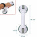 Image demonstrating how the handle is positioned on the tub or shower wall using the suction cups