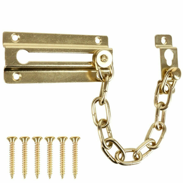 Brass front door chain restrictor lock for extra security and safety