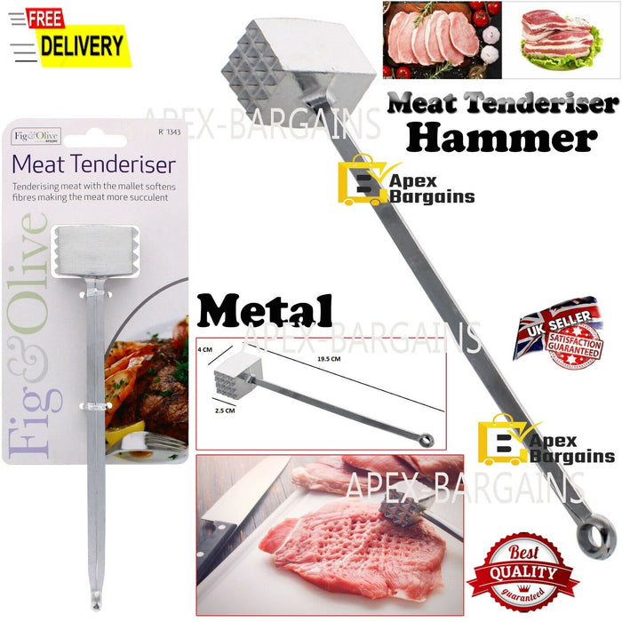 Compact size meat hammer for tenderising various meats