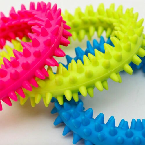 Dog Cat Toy Ring - Dental Teething - Healthy Teeth Gums - Chew Toy Rubber