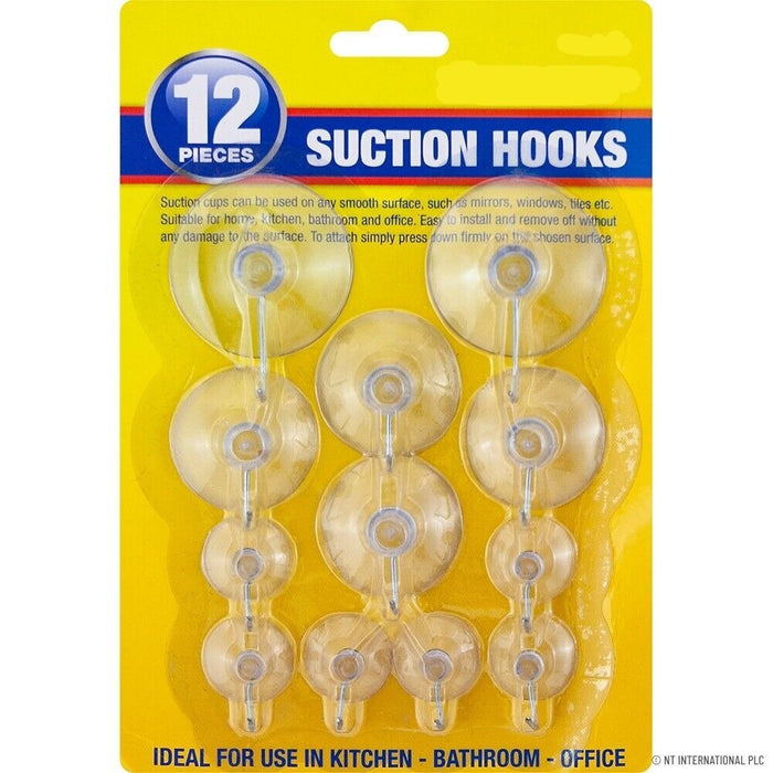 Durable and rust-resistant clear PVC suction cups with metal hooks