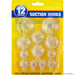 Durable and rust-resistant clear PVC suction cups with metal hooks