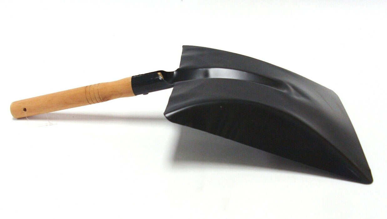 Durable metal shovel with wooden handle for various tasks