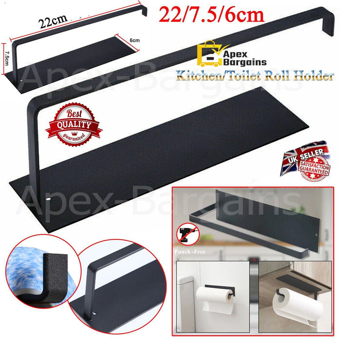 Easy Installation Stainless Steel Towel Rack - Black