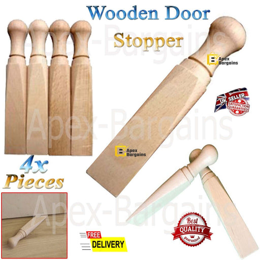 Wooden door wedge stored in a transparent bag for easy storage