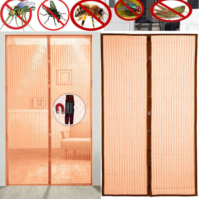 Easy-to-install magnetic mesh door curtain