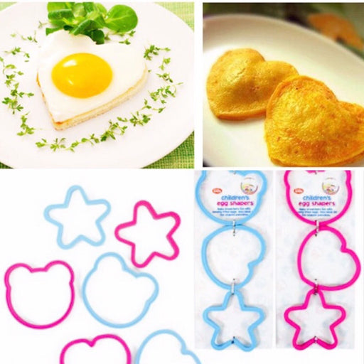 Blue silicone egg shaper in teddy bear shape for fun breakfasts