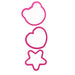 Set of 3 egg shapers in teddy bear, heart, and star shapes for kids' meals