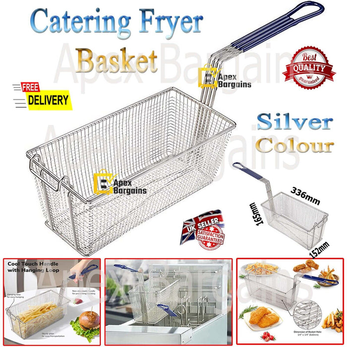 Side view of the frying basket, designed to fit Pitco Fryers