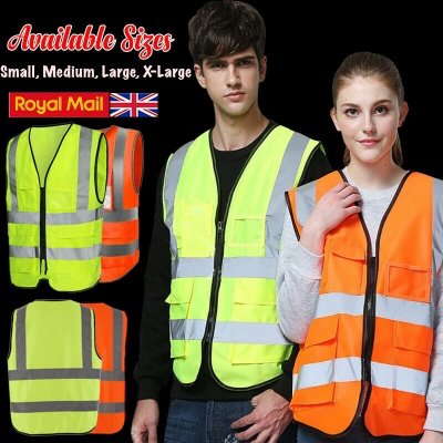 Hi-Vis Safety Vest in orange color, front view