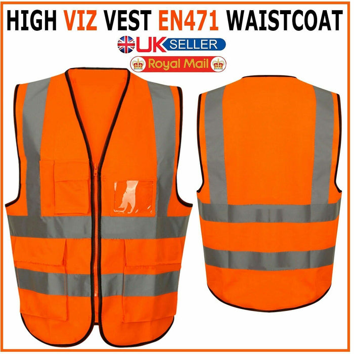 High Viz Waistcoat Safety Jacket - Size Medium