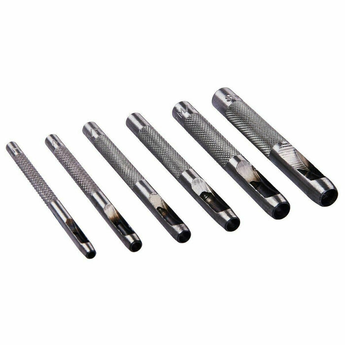 Complete set of 9 hollow punches for hole making in various materials