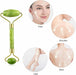 Jade roller and Gua Sha board massager set for face and body anti-ageing therapy