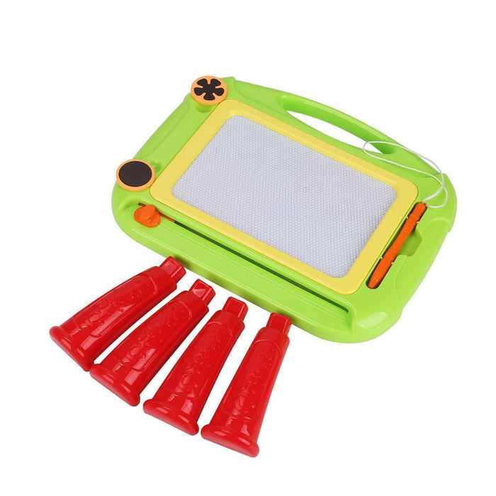 Kids drawing board with magnetic writing sketch pad feature