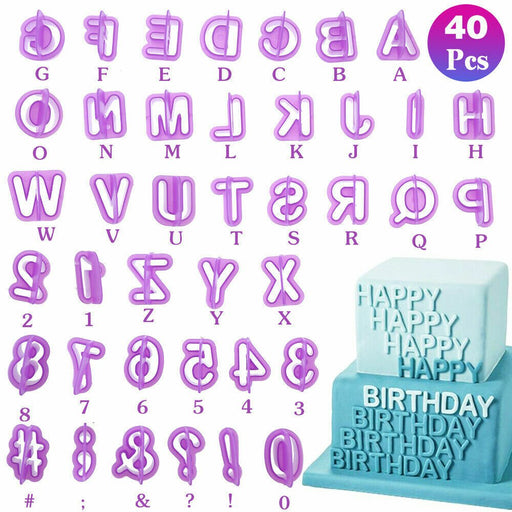 Set of 26 alphabet letter cutters for creating cake decorations