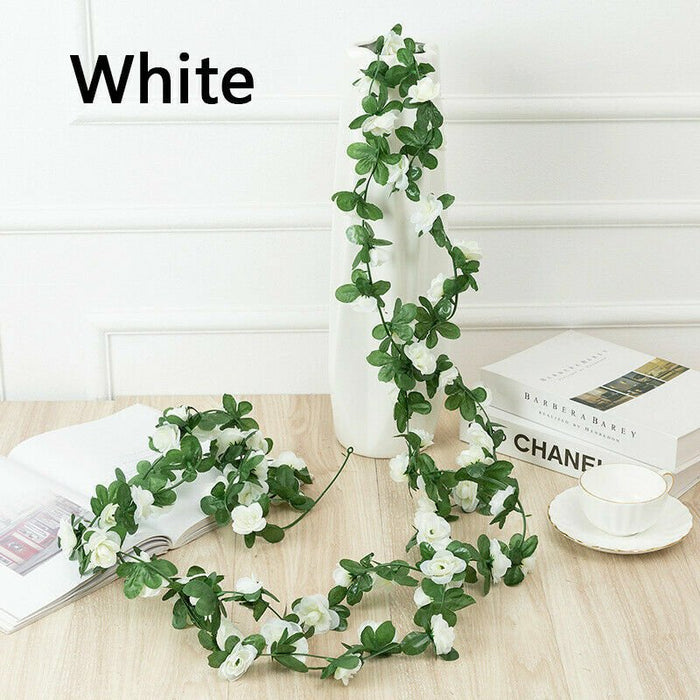  Lifelike flower garland with ivy leaves, perfect for weddings and parties