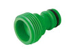 Male threaded connector for hose attachment