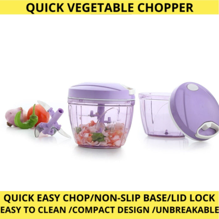 Manual Food Chopper - Pull Cord Mechanism for Efficient Slicing