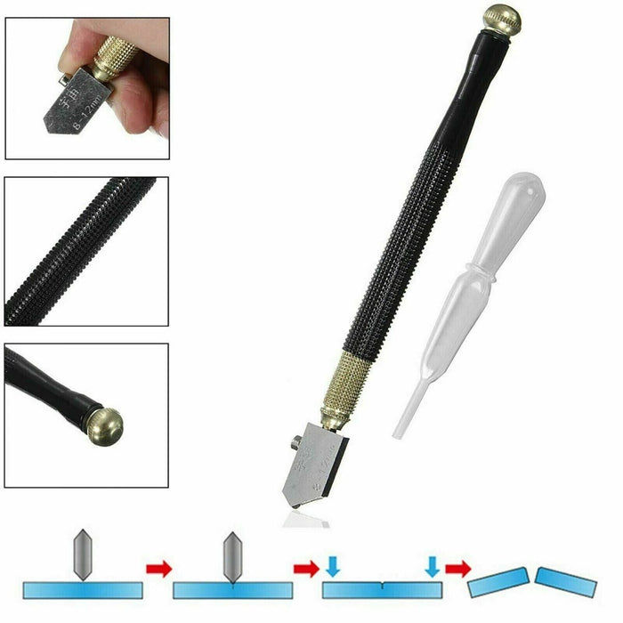 MAXPERKX Glass Cutter Oil Lubricated Cutting Cut Professional With Grip Carbide Precision Image 5