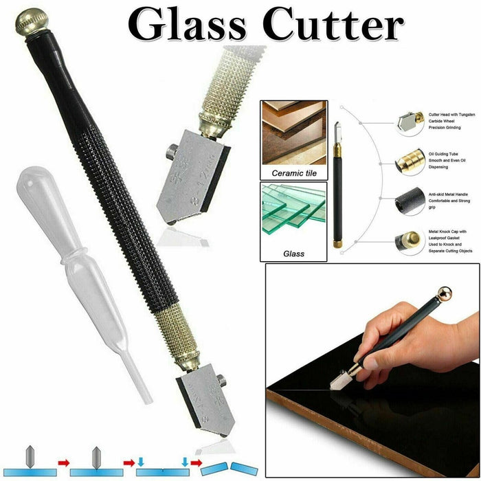 MAXPERKX Glass Cutter Oil Lubricated Cutting Cut Professional With Grip Carbide Precision Image 7