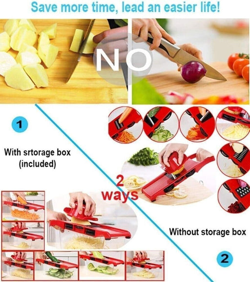 MAXPERKX 6 in 1 Kitchen Vegetable Cutter Salad Fruit Peeler Slicer Dicer Chopper Grater Image 2