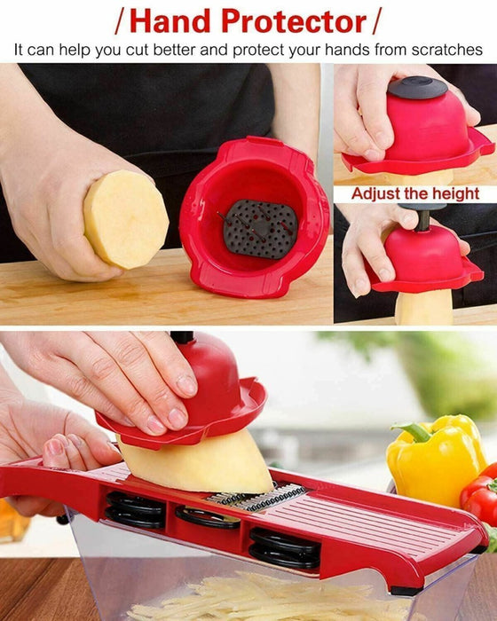 MAXPERKX 6 in 1 Kitchen Vegetable Cutter Salad Fruit Peeler Slicer Dicer Chopper Grater Image 4