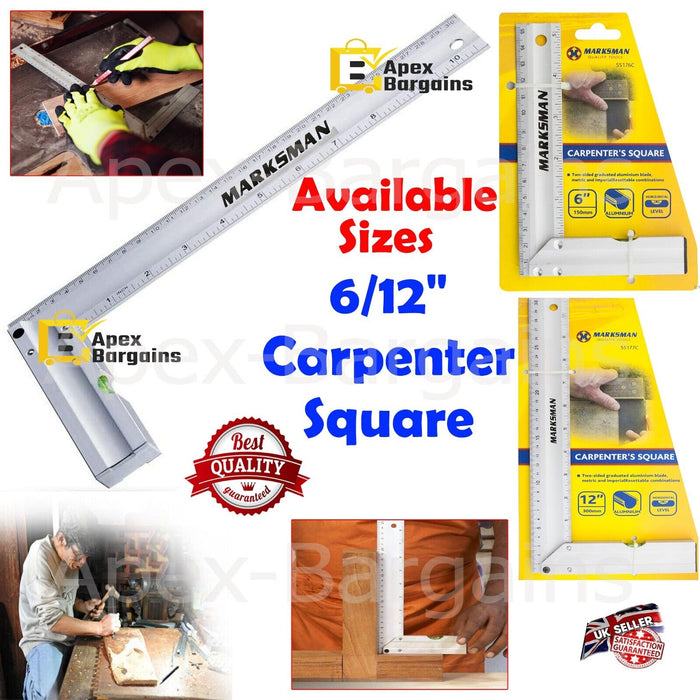  Introduction image of the 6/12" Carpenter Aluminum Square with a spirit level