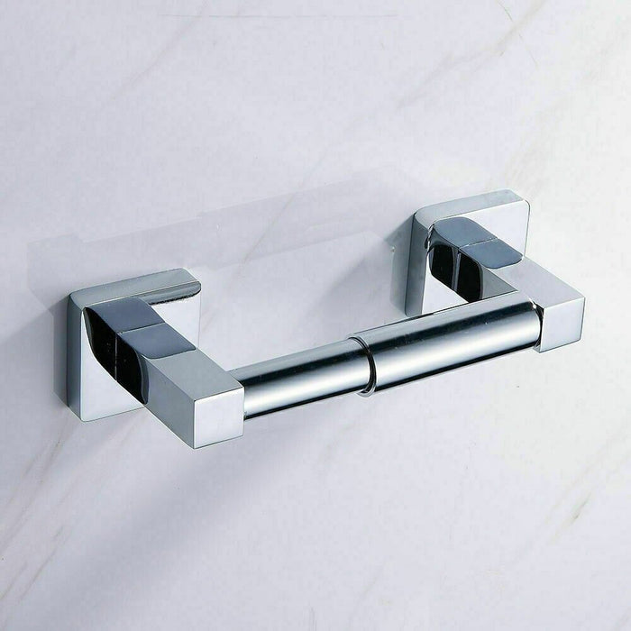 Modern Bathroom Tissue Paper Stand - Chrome Finish - Square Design