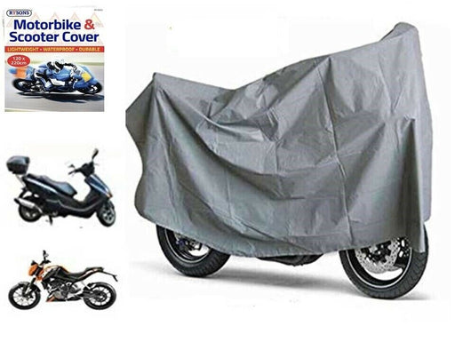 Grey motorbike cover offering UV protection against the sun