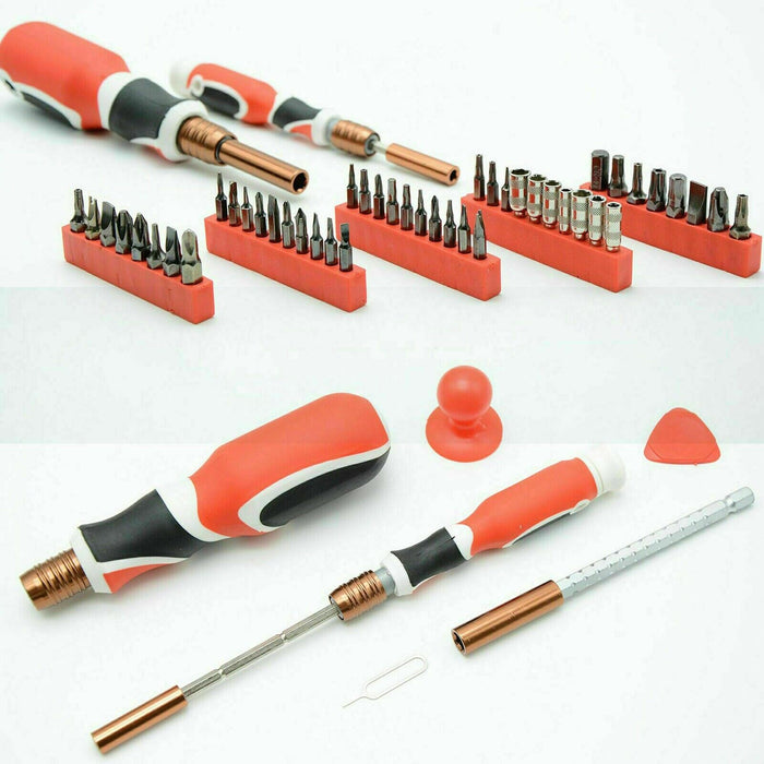 Precision screwdriver set organized in a convenient storage case