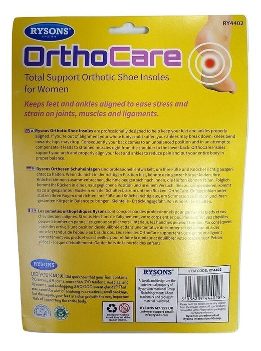 Orthotic inserts for women's footwear and foot health